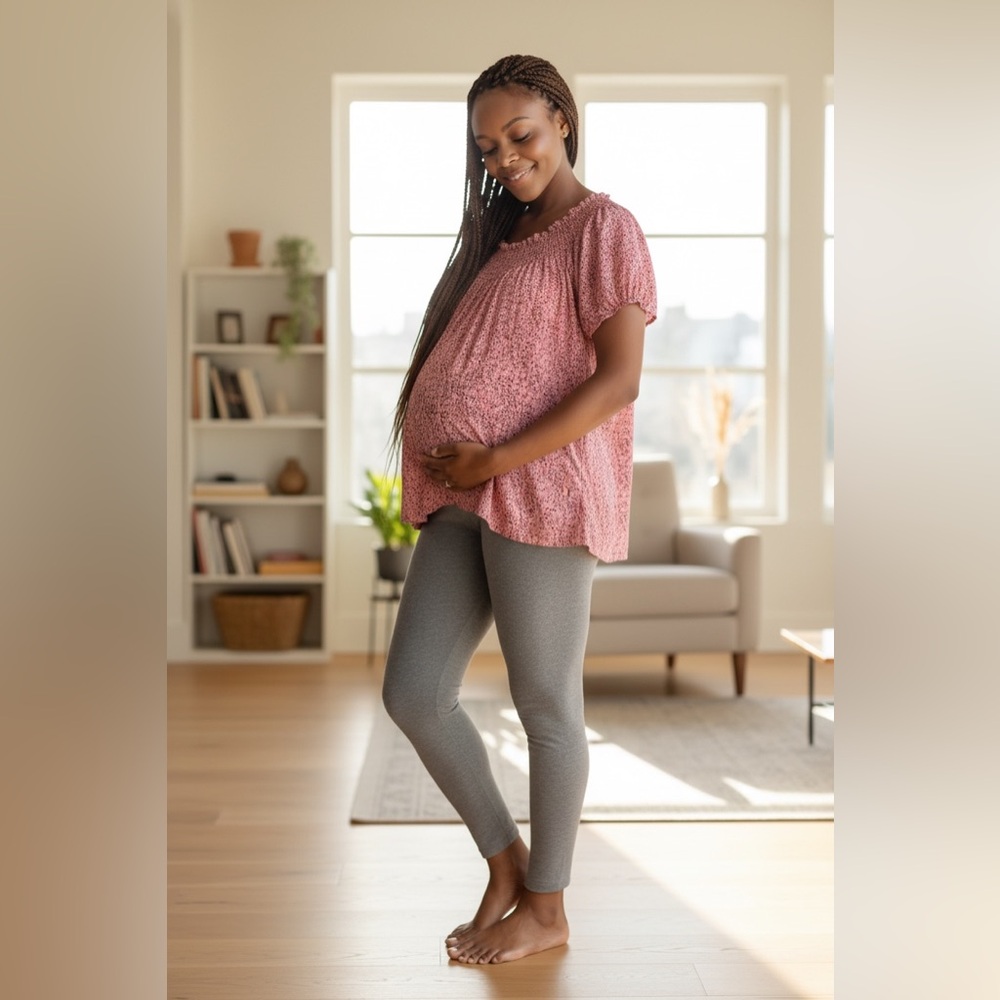 The Nines by Hatch Smock Neck Mini Disty Pink Floral Top Maternity Medium